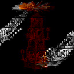 4-stckige Pyramide Christi Geburt mit Musikspielwerk - 70 cm