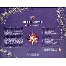 Herrnhuter Adventskalender 2023 mit Stern A1e orange/weiß