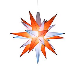 Herrnhuter Advent Calendar 2023 with Moravian Star A1e Orange/White
