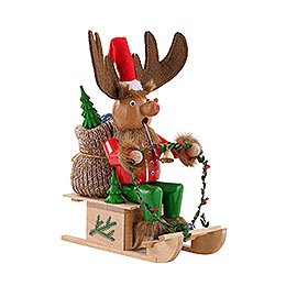 Räuchermännchen Rudolph mit Schlitten - 25 cm