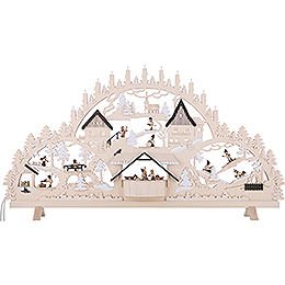 Schwibbogen Erzgebirgsbogen mit Figuren, bergre - 100x56x16 cm