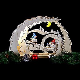 Candle Arch - Snowman Family - 41x27x4,5 cm / 16.1x10.6x1.7 inch