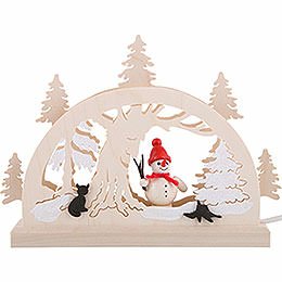 Candle Arch - Snowman in the Forest - 23x15x4,5 cm / 9x5.9x1.7 inch