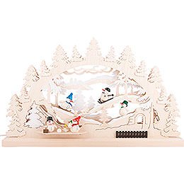 Candle Arch - Winter Scene Snowman - 62x33 cm / 24.4x13 inch