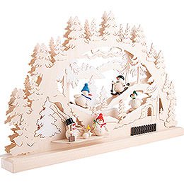 Candle Arch - Winter Scene Snowman - 62x33 cm / 24.4x13 inch