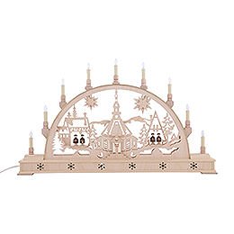 Candle Arch - Church with Carol Singers and Base - 78x45 cm / 31x18 inch