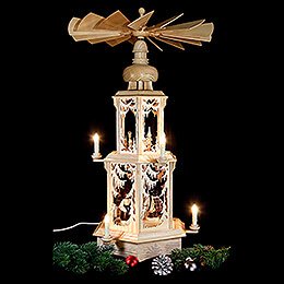 2-Tier Christmas Pyramid - Forest Design - Electrical with Figurines - 77 cm / 30 inch