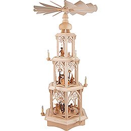 3-Tier Christmas Pyramid - Gothic - Electrical with Figurines 105 cm / 41 inch