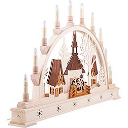 Candle Arch - Church with Carolers - 78x45 cm / 30x17 inch