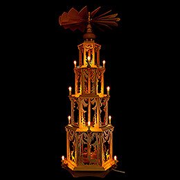 4-Tier Christmas Pyramid - Forest Design - Electrical without Figurines - 135 cm / 53 inch
