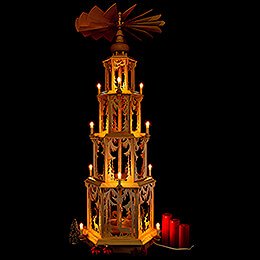 4-Tier Christmas Pyramid - Forest Design - Electrical without Figurines - 135 cm / 53 inch