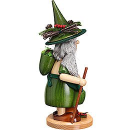 Smoker - Lady Gnome with Mushroom Bucket, Green - 25 cm / 10 inch