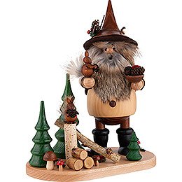 Smoker - Forest Gnome on Board with Squirrels - 26 cm / 10.2 inch