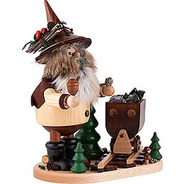 Smoker - Ore Gnome with Coal Tram - 26 cm / 10.2 inch