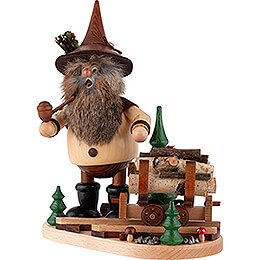 Smoker - Ore Gnome with Wood Tram - 26 cm / 10.2 inch