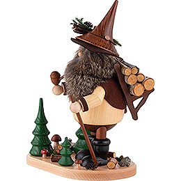 Smoker - Forest Gnome with Wood Pannier - 26 cm / 10.2 inch
