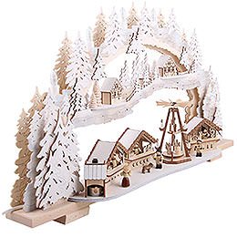 Candle Arch - Christmas Market with Snow - 72x43x13 cm / 28x16x5 inch