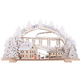 Candle Arch - Train Ride in the Ore Mountains with Snow - 72x43x13 cm / 28x16x5 inch