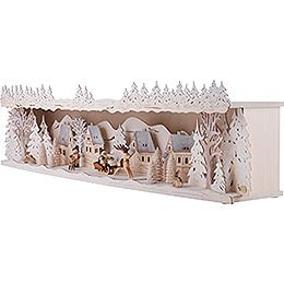 Illuminated Stand Reindeer Sleigh with Snow - 75x20x15 cm / 29.5x7.9x5.9 inch