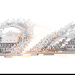 Candle Arch - Snowy Market Caf with Turning Pyramid - 72x43 cm / 28.3x16.9 inch