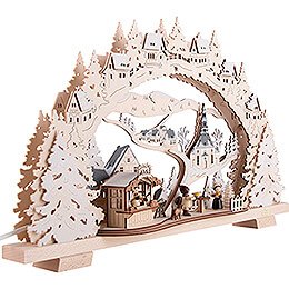 Schwibbogen Grillhütte verschneit - 53x31 cm