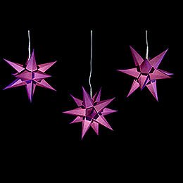 Erzgebirge-Palace Moravian Star Set of Three Violet incl. Lighting - 17 cm / 6.7 inch