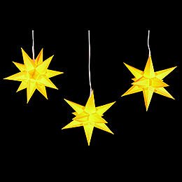 Erzgebirge-Palace Moravian Star Set of Three Yellow incl. Lighting - 17 cm / 6.7 inch