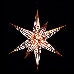 Hartenstein Christmas Star for Inside Use - White with Copper - 68 cm / 27 inch