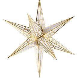 Hartenstein Christmas Star for Inside Use - White with Gold - 68 cm / 27 inch