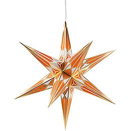 Hartenstein Christmas Star for Inside Use - White-Orange with Gold - 68 cm / 27 inch