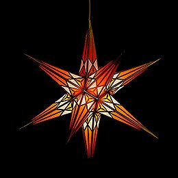 Hartenstein Christmas Star for Inside Use - White-Orange with Gold - 68 cm / 27 inch
