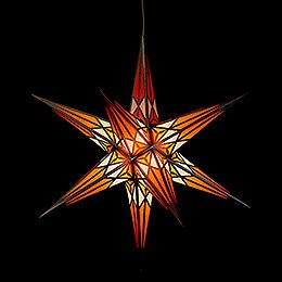 Hartenstein Christmas Star for Inside Use - White-Orange with Silver - 68 cm / 27 inch