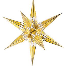 Hartensteiner Weihnachtsstern für Innen - weiß-gelb mit gold - 68 cm