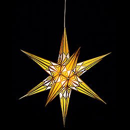 Hartenstein Christmas Star for Inside Use - White-Yellow with Gold - 68 cm / 27 inch