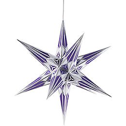 Hartenstein Christmas Star for Inside Use - White-Purple with Silver - 68 cm / 27 inch