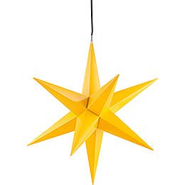 Hasslau Christmas Star - Yellow and Lighting - 60 cm / 23.6 inch - Inside/Outside Use
