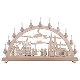 3D Double Arch - Cologne Cathedral with Carolers - 68x35 cm / 27.8x13.8 inch
