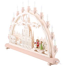 3D Double Arch - Dresden's Church of Our Lady with Carriage and Figures - 68x35 cm / 27x14 inch