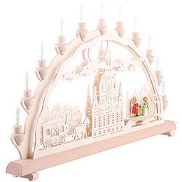 3D Double Arch - Dresden's Church of Our Lady with Carriage and Figures - 68x35 cm / 27x14 inch