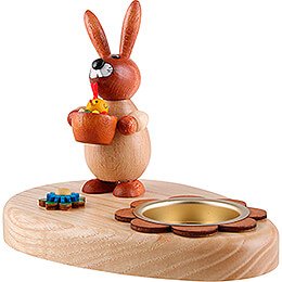 Tea Light Holder - Bunny with Chick - 10 cm / 3.9 inch