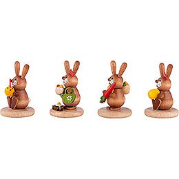 Bunnies - 4 pcs. - Chick, Watering Can, Carrot and Egg - 5 cm / 2 inch