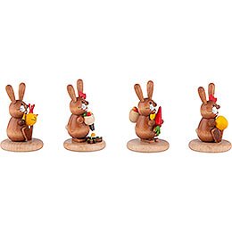 Bunnies - 4 pcs. - Chick, Watering Can, Carrot and Egg - 5 cm / 2 inch