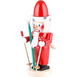 Nussknacker Chubby Santa auf Ski - 32 cm