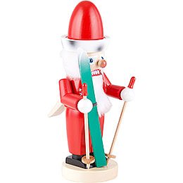 Nussknacker Chubby Santa auf Ski - 32 cm