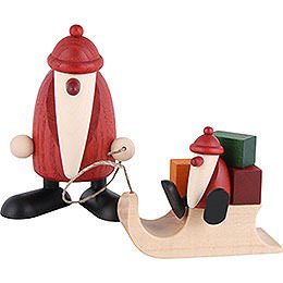 Santa Claus with Sleigh and Child - 9 cm / 3.5 inch