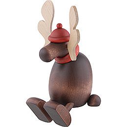 Moose Olaf Sitting on a Shelf - 15 cm / 5.9 inch