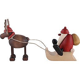 Rudolf the Reindeer with Santa Claus on a Sledge - 12 cm / 4.7 inch