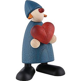 Well-Wisher Thea with Heart, Blue - 9 cm / 3.5 inch