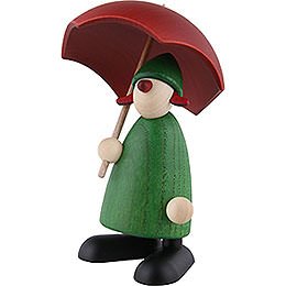 Gratulant Charlie mit Schirm, grün - 9 cm