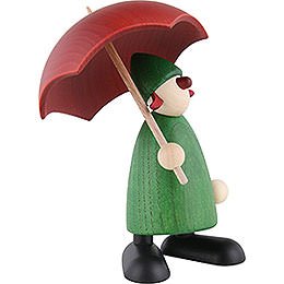 Well-Wisher Louise with Umbrella, Green - 9 cm / 3.5 inch